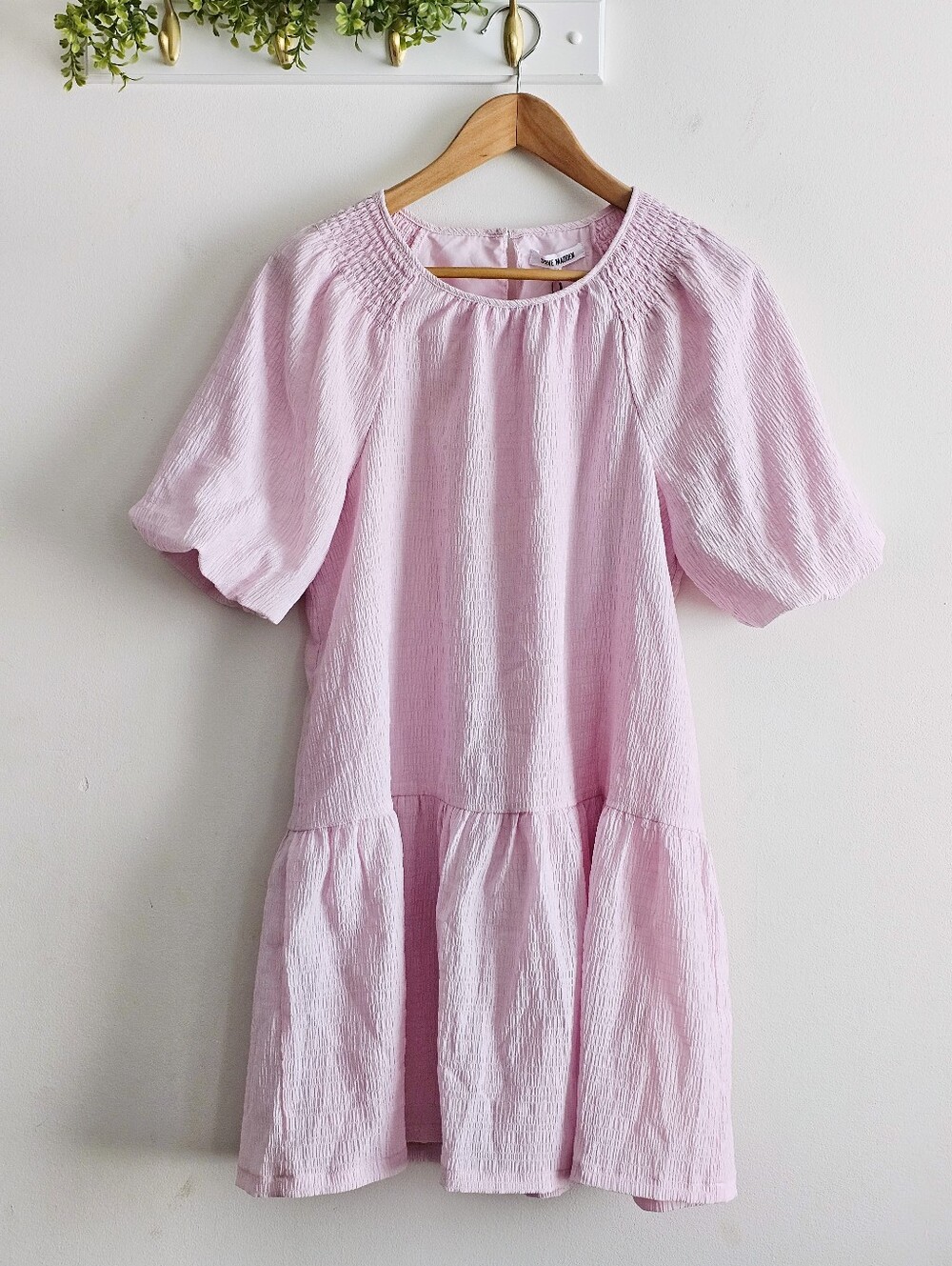NWT Steve Madden Abrah Dress Pink Tulle Textured Mini Dress Drop Waist Size M
